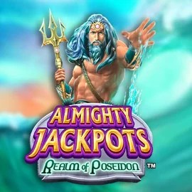 Almighty Jackpots – Realm of Poseidon slot logo by Novomatic at Westace Casino