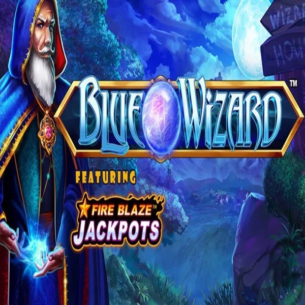 Blue Wizard Fire Blaze Jackpots by Rarestone Gaming, showcased at west-acecasino.com – game logo